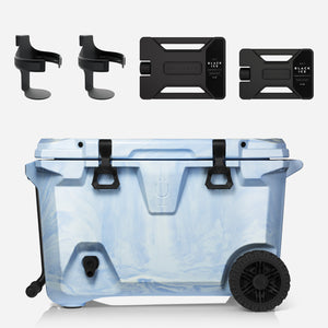 BrüTank Double Drink Holder Bundle | Light Blue & White Swirl